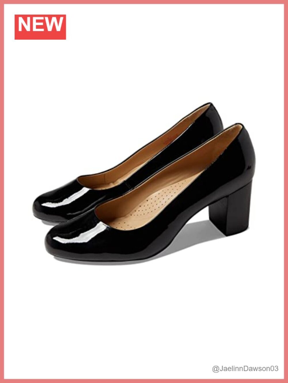 Leather Pumps Slip-on Padded Footbed Gel Heel Insert Block Heel